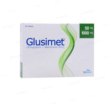 Picture of Glusimet 50mg/1000mg Tab 7x4s